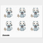 Voodoo Cat Vierkante Sticker (Vel)