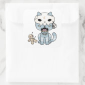 Voodoo Cat Vierkante Sticker (Tas)