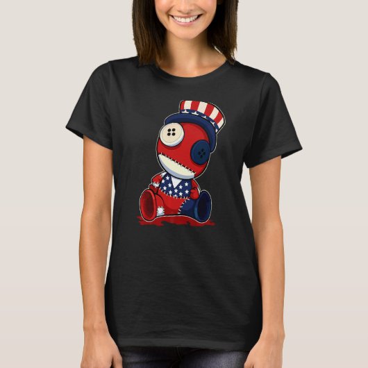 Voodoo Doll 4 juli Amerikaans Pet T-shirt (Voorkant)