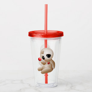 Voodoo Doll Cartoon in Love Acryl Drinkbeker