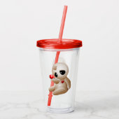 Voodoo Doll Cartoon in Love Acryl Drinkbeker (Achterkant)