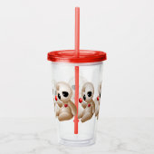 Voodoo Doll Cartoon in Love Acryl Drinkbeker (Rechts)