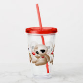 Voodoo Doll Cartoon in Love Acryl Drinkbeker (Links)