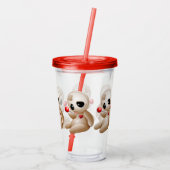 Voodoo Doll Cartoon in Love Acryl Drinkbeker (Achterkant)
