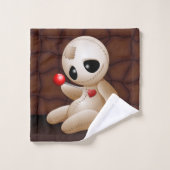 Voodoo Doll Cartoon in Love Bad Handdoek (Wasdoekje)