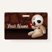 Voodoo Doll Cartoon in Love Badge (Achterkant)