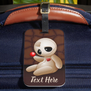 Voodoo Doll Cartoon in Love Bagagelabel