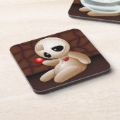 Voodoo Doll Cartoon in Love Bier Onderzetter (Linkerzijde)