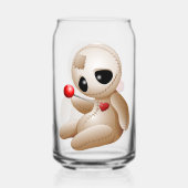 Voodoo Doll Cartoon in Love Blikvorm Glas (Achterkant)