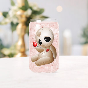 Voodoo Doll Cartoon in Love Blikvorm Glas