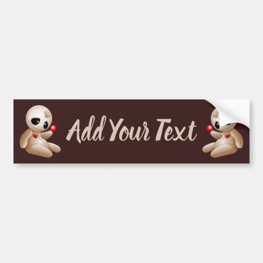 Voodoo Doll Cartoon in Love Bumpersticker (Voorkant)
