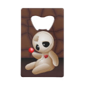 Voodoo Doll Cartoon in Love Creditkaart Flessenopener (Achterkant)