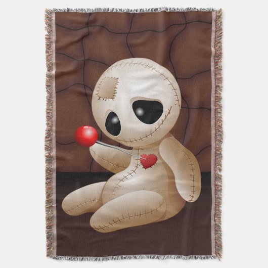 Voodoo Doll Cartoon in Love Deken (Voorkant Verticaal)