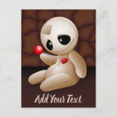 Voodoo Doll Cartoon in Love Feestdagenkaart (Voorkant)
