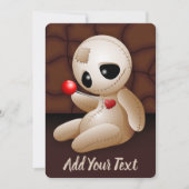 Voodoo Doll Cartoon in Love Feestdagenkaart (Voorkant)
