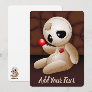 Voodoo Doll Cartoon in Love Feestdagenkaart