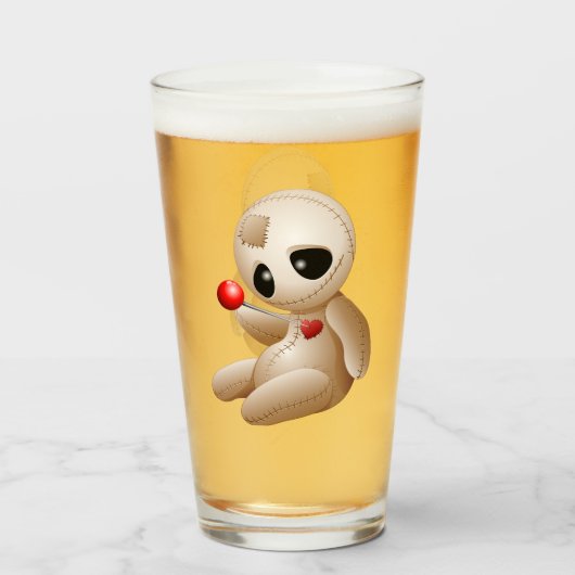 Voodoo Doll Cartoon in Love Glas (Voorkant gevuld)