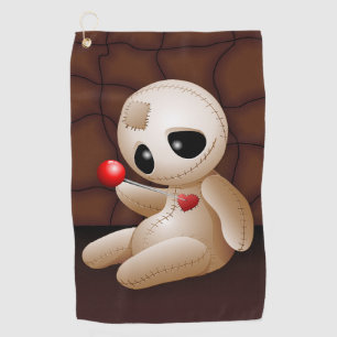 Voodoo Doll Cartoon in Love Golfhanddoek