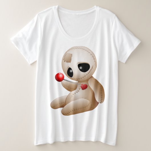 Voodoo Doll Cartoon in Love Grote Maat T-shirt (Design voorkant)