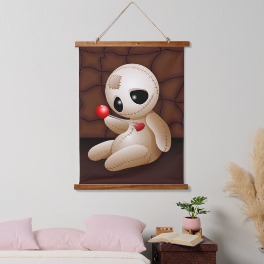 Voodoo Doll Cartoon in Love Hangend Wandkleed (Slaapkamer)