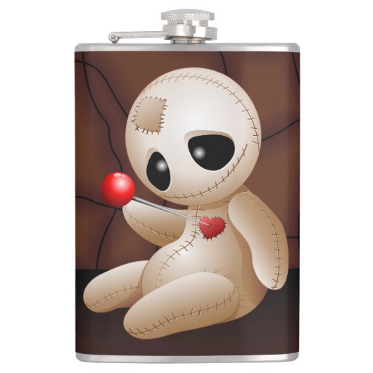 Voodoo Doll Cartoon in Love Heupfles (Voorkant)