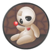 Voodoo Doll Cartoon in Love Hockey Puck (Voorkant)