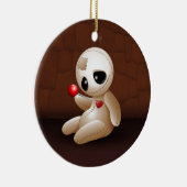 Voodoo Doll Cartoon in Love Keramisch Ornament (Rechts)