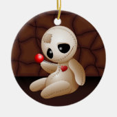 Voodoo Doll Cartoon in Love Keramisch Ornament (Voorkant)