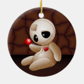 Voodoo Doll Cartoon in Love Keramisch Ornament (Achterkant)