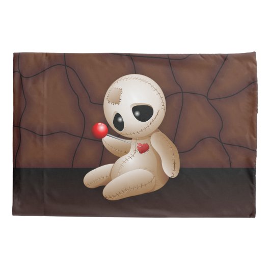 Voodoo Doll Cartoon in Love Kussensloop (Achterkant)