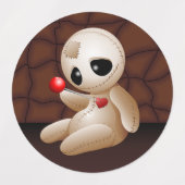 Voodoo Doll Cartoon in Love Labels (Design 2)