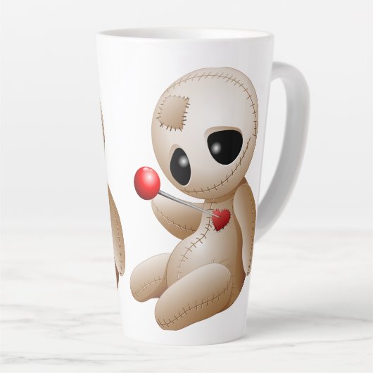 Voodoo Doll Cartoon in Love Latte Mok (Rechterhoek)