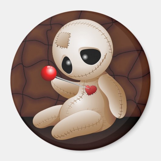 Voodoo Doll Cartoon in Love Magneet (Voorkant)