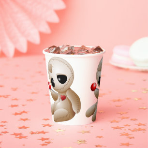 Voodoo Doll Cartoon in Love Papieren Bekers