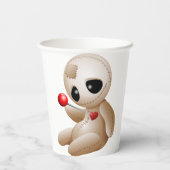 Voodoo Doll Cartoon in Love Papieren Bekers (Achterkant)