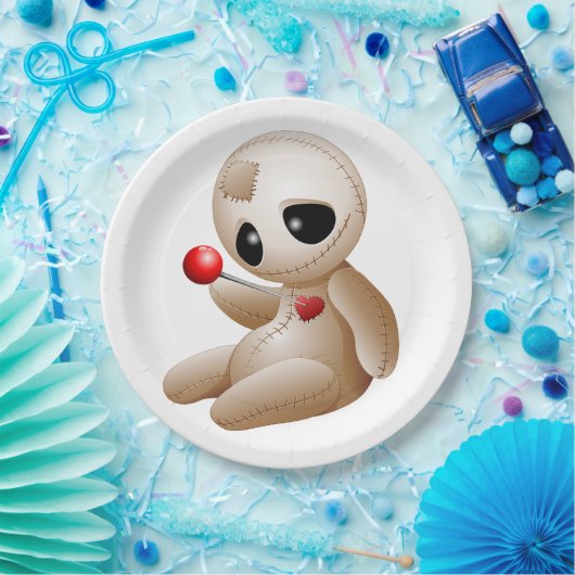 Voodoo Doll Cartoon in Love Papieren Bordje (Feest)