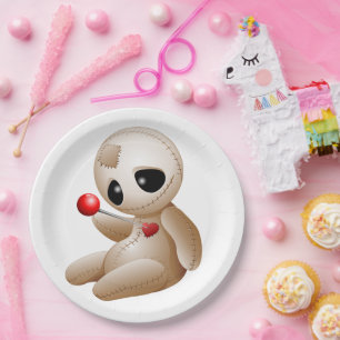 Voodoo Doll Cartoon in Love Papieren Bordje
