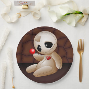 Voodoo Doll Cartoon in Love Papieren Bordje
