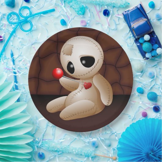 Voodoo Doll Cartoon in Love Papieren Bordje (Feest)
