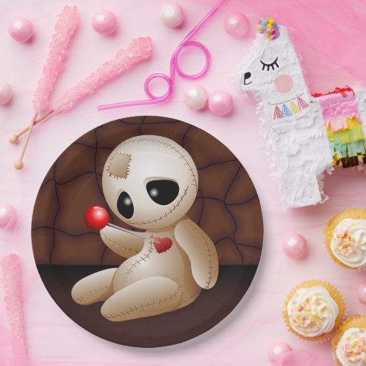 Voodoo Doll Cartoon in Love Papieren Bordje (Feest)