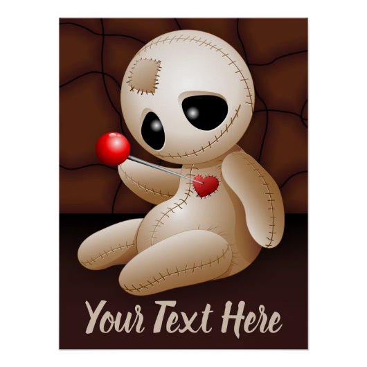 Voodoo Doll Cartoon in Love Perfect Poster (Voorkant)