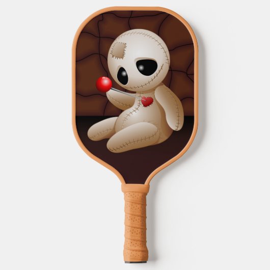 Voodoo Doll Cartoon in Love Pickleball Paddle (Voorkant)