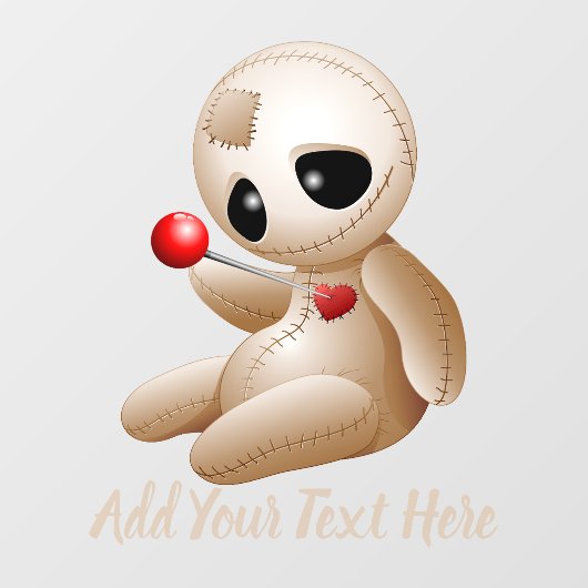 Voodoo Doll Cartoon in Love Raamsticker (Vel)