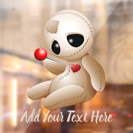 Voodoo Doll Cartoon in Love Raamsticker (Vel 2)