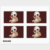 Voodoo Doll Cartoon in Love Rechthoekige Sticker (Vel)