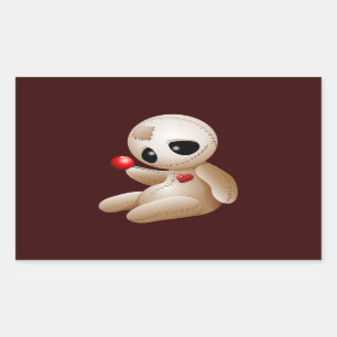 Voodoo Doll Cartoon in Love Rechthoekige Sticker