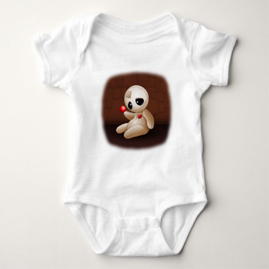 Voodoo Doll Cartoon in Love Romper (Voorkant)