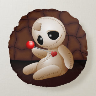 Voodoo Doll Cartoon in Love Rond Kussen