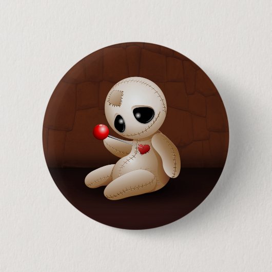 Voodoo Doll Cartoon in Love Ronde Button 5,7 Cm (Voorkant)