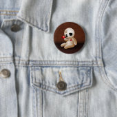 Voodoo Doll Cartoon in Love Ronde Button 5,7 Cm (In situ)